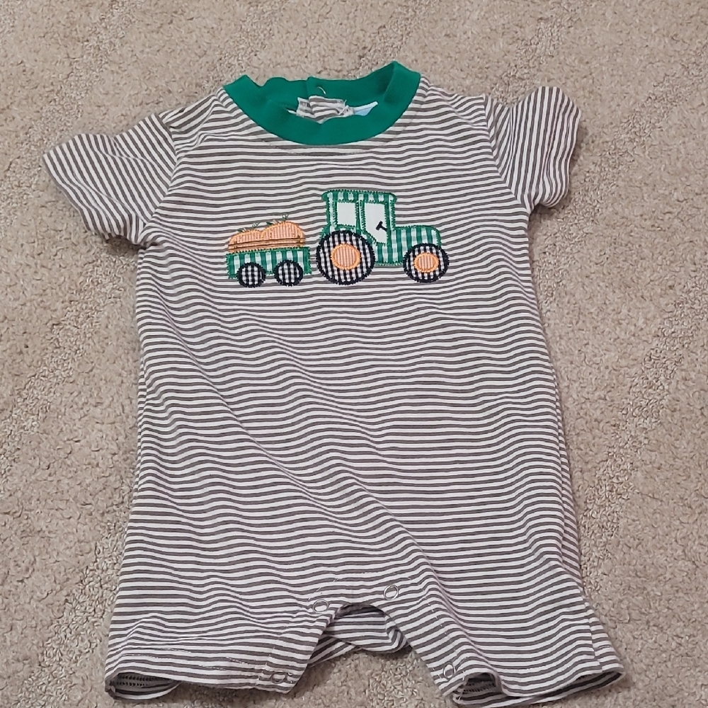 Striped Tractor Kids One Piece